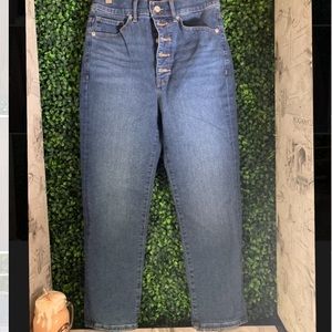 Super High Waisted Button Fly Slim Jeans - SHORT